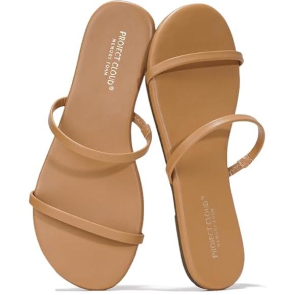 Project Cloud Transition Women's 7 Nude Slide Flip Flop Sandal Memory Foam - Picture 1 of 5